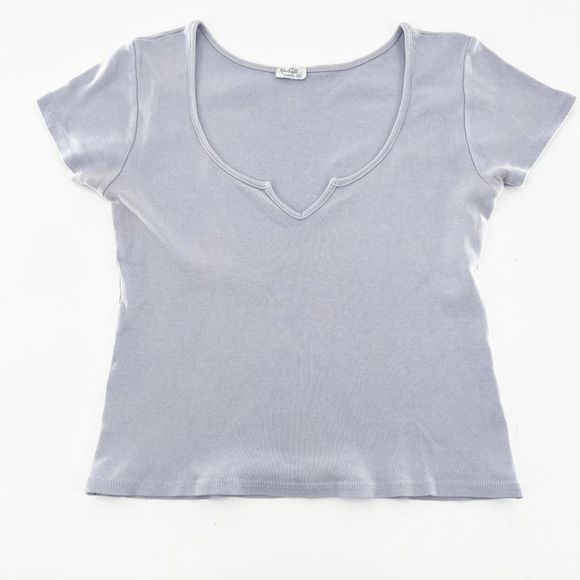 Brandy Melville Tops - Brandy Melville Women's Pastel Purple Scoop Neck Short Sleeve Crop Top Size OS